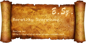 Beretzky Szergiusz névjegykártya
